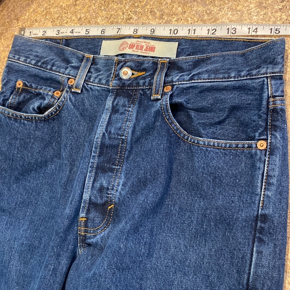 Gap Blue Button Fly Jeans Special Denim Straight Fit Tag Says W32 L30 - Picture 7 of 16